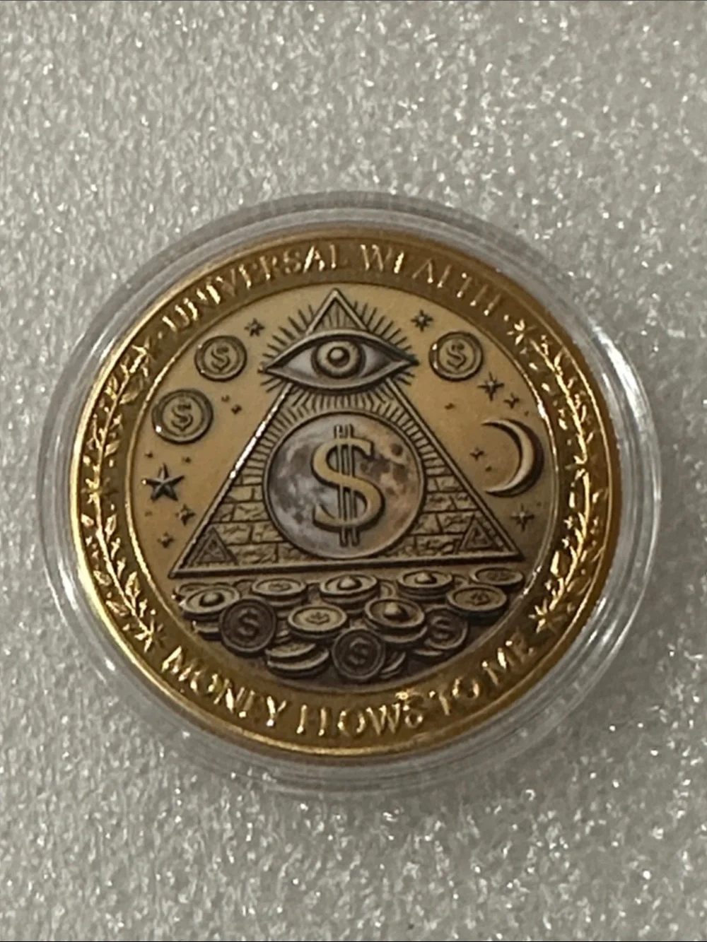 Abundance & Wealth Decorative Coin Plaque - Gold-Tone Home Accent